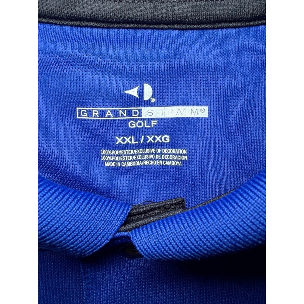 Grand Slam Golf Polo Short Sleeve Shirt Mens XXL Blue Graphic Performance Top - Picture 2 of 7